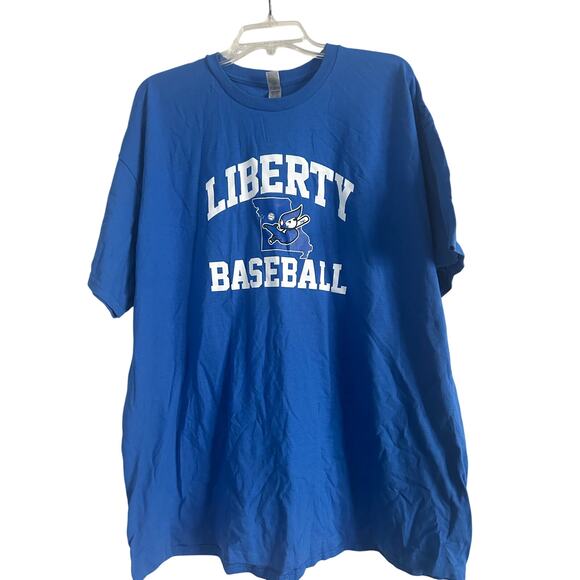 NWOT Gildan Liberty High School Baseball 50 Yrs 1973-2023 Blue T Shirt Size 2XL - Picture 1 of 7